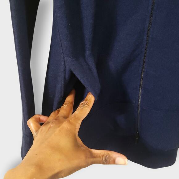 Kinross Cashmere Womens Full Zip Up Collared Sweater Blue Sz Small Casual - Picture 5 of 12